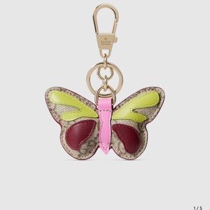 Gucci Butterfly Key Holder - Lime, Burgundy, and Pink